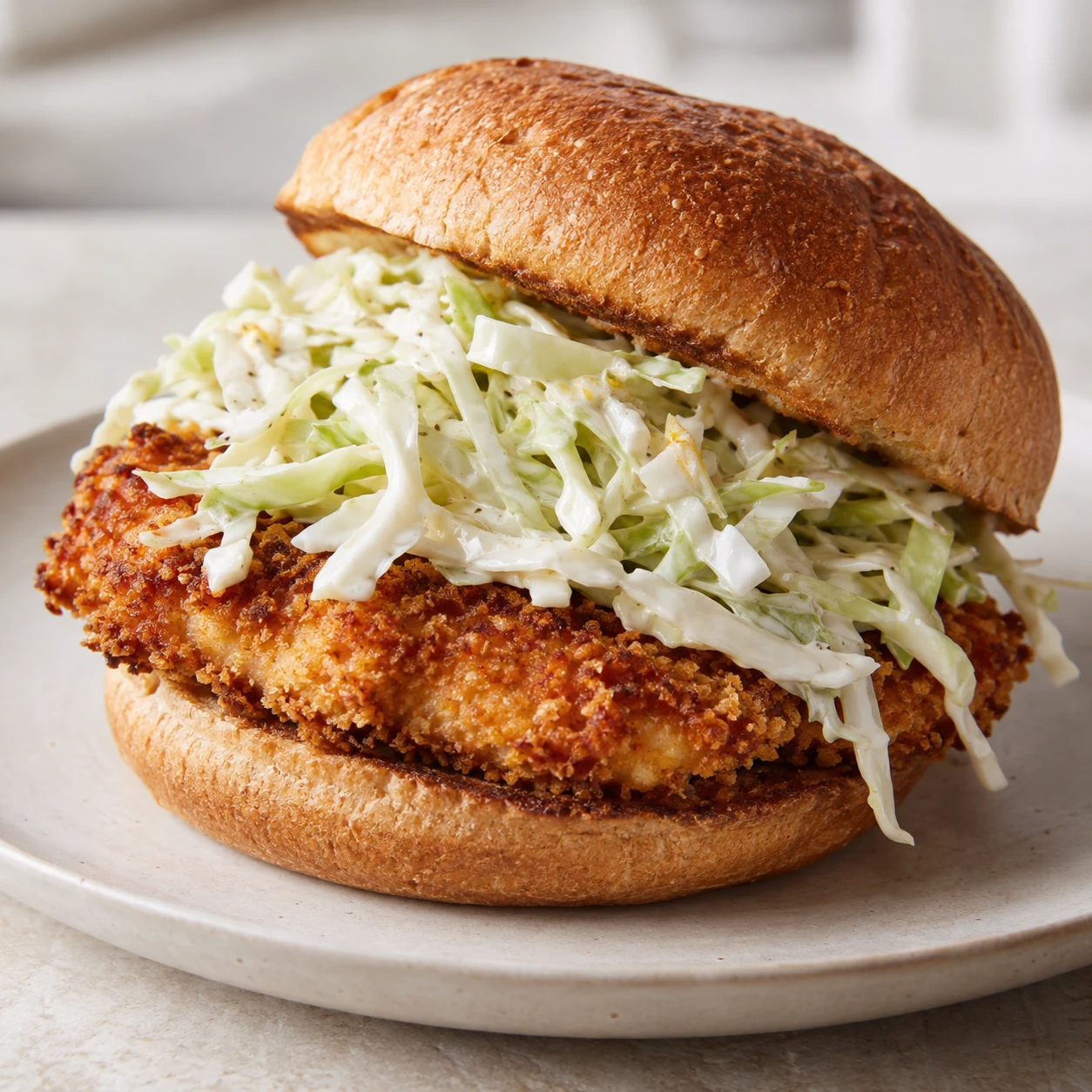 The crunch-still-counts chicken sandwich — illustrative serving idea