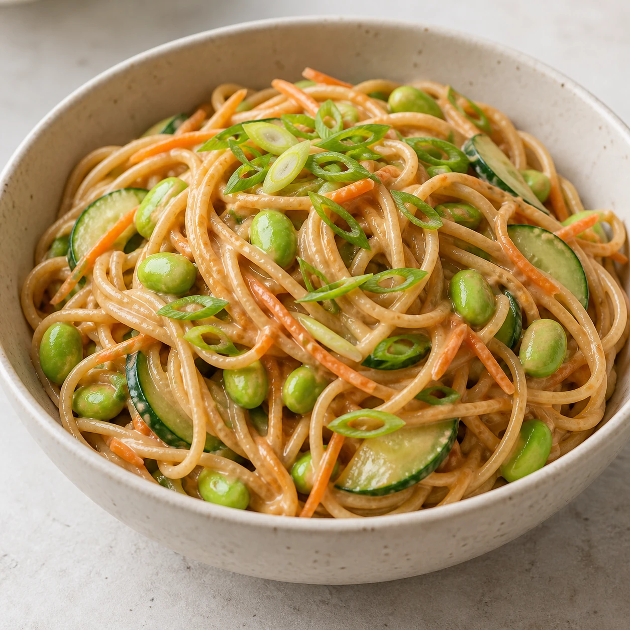 Takeout-ish sesame peanut noodles — illustrative serving idea